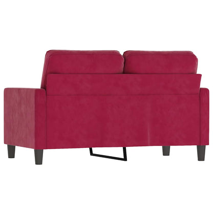 Divano a 2 Posti Rosso Vino 120 cm in Velluto | homemem39