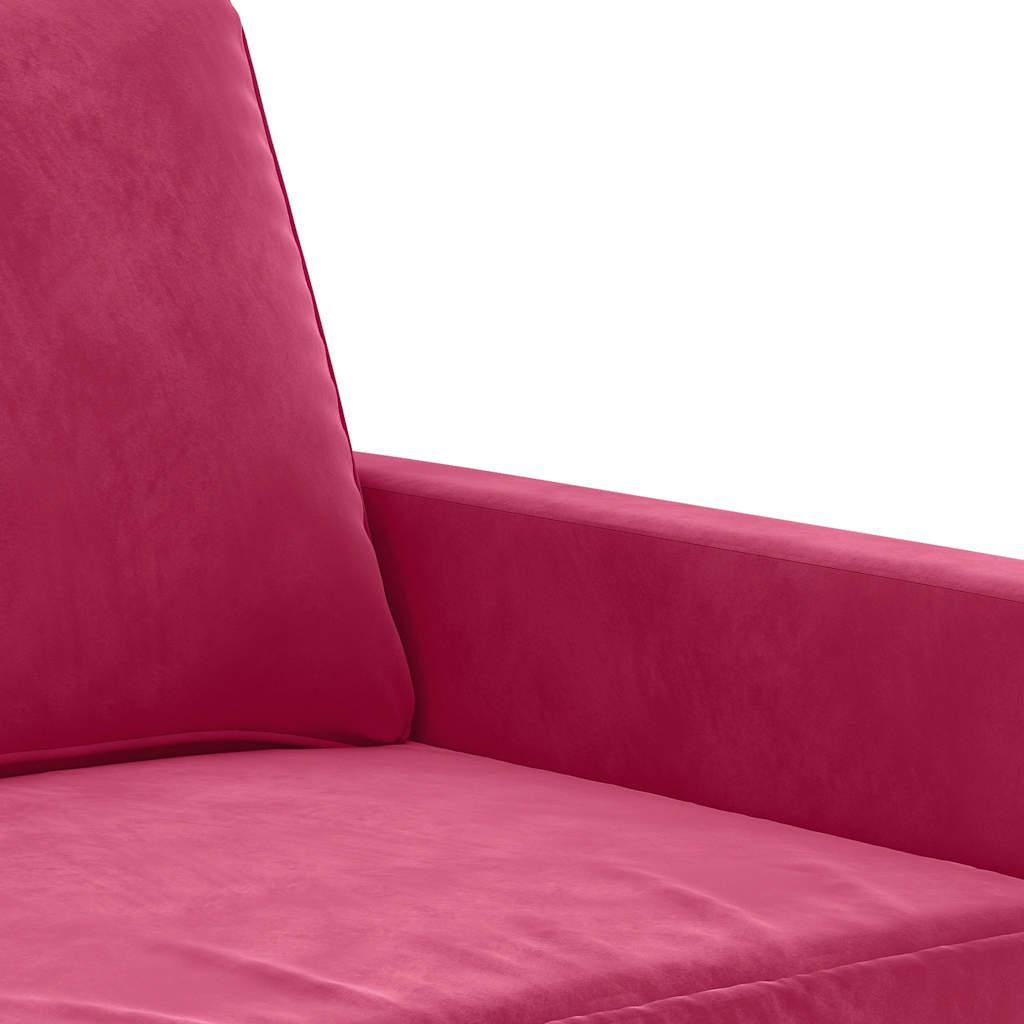 Divano a 2 Posti Rosso Vino 120 cm in Velluto | homemem39