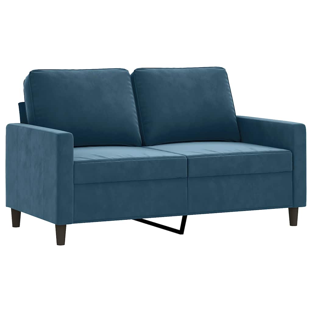 Divano a 2 Posti Blu 120 cm in Velluto | homemem39