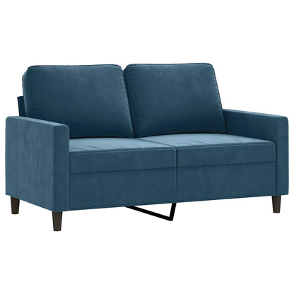 Divano a 2 Posti Blu 120 cm in Velluto | homemem39