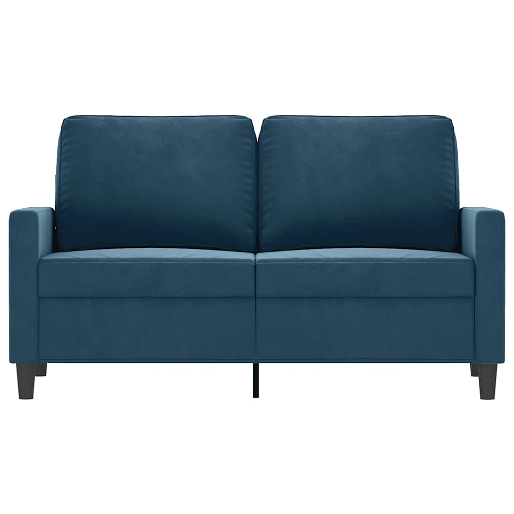 Divano a 2 Posti Blu 120 cm in Velluto | homemem39