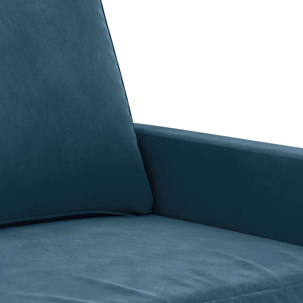 Divano a 2 Posti Blu 120 cm in Velluto | homemem39