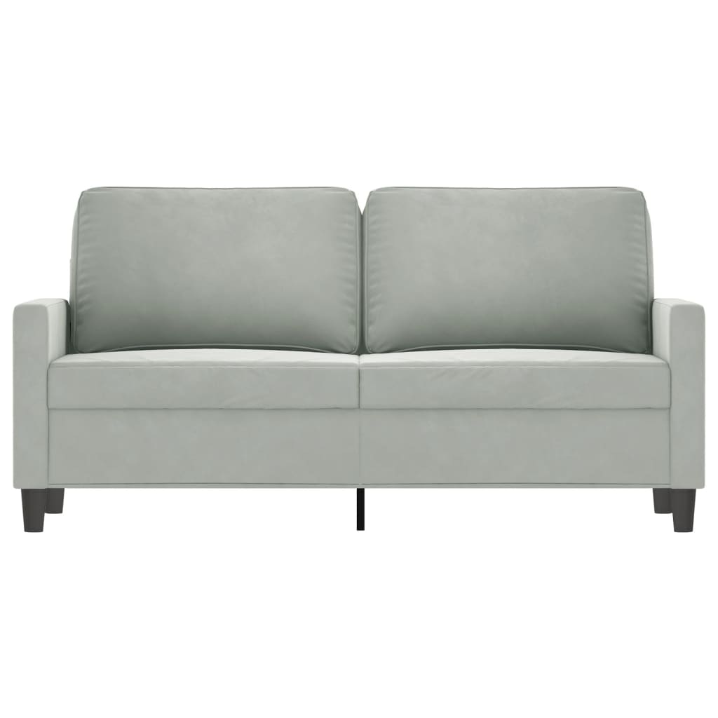 Divano a 2 Posti Grigio Chiaro 140 cm in Velluto - homemem39