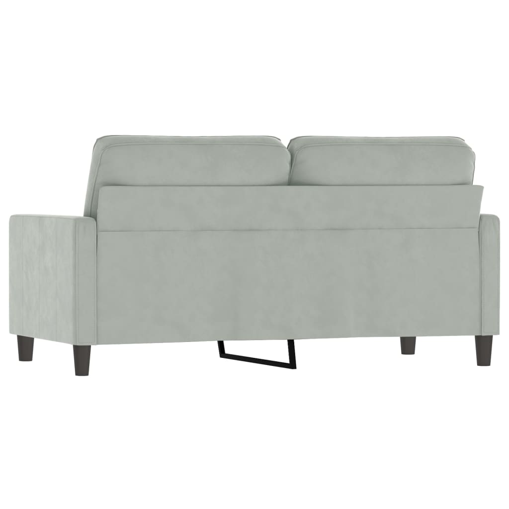 Divano a 2 Posti Grigio Chiaro 140 cm in Velluto - homemem39