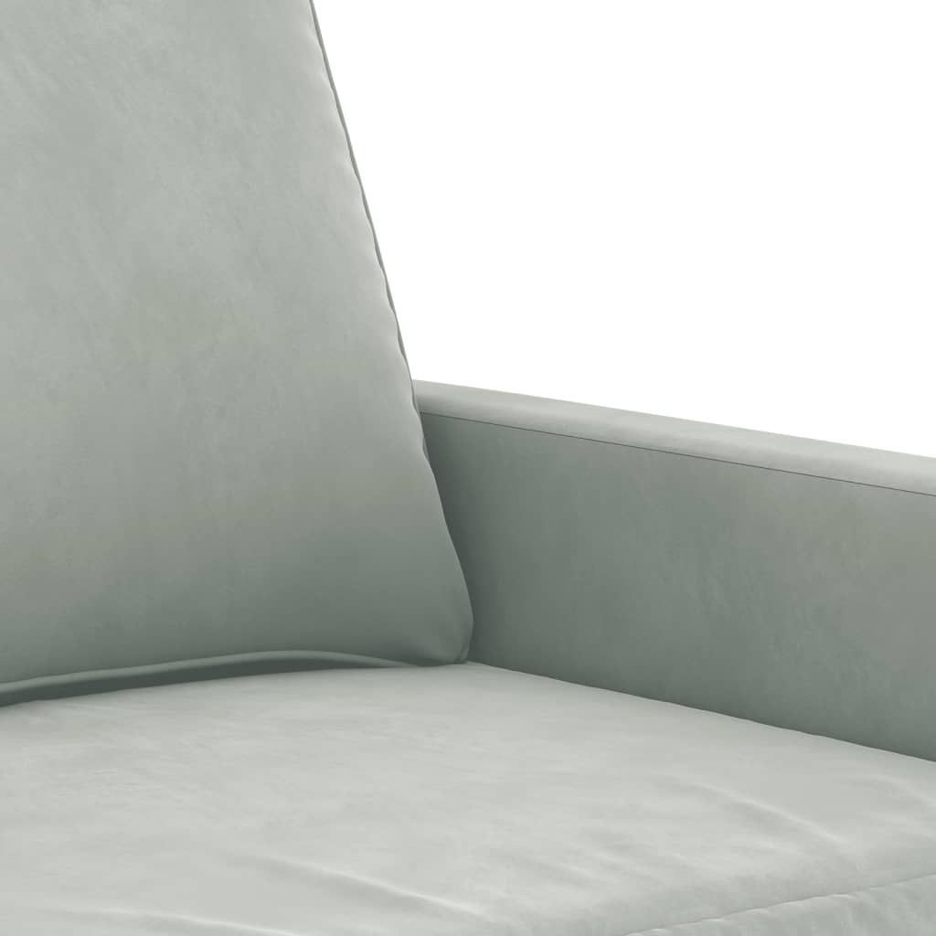 Divano a 2 Posti Grigio Chiaro 140 cm in Velluto - homemem39