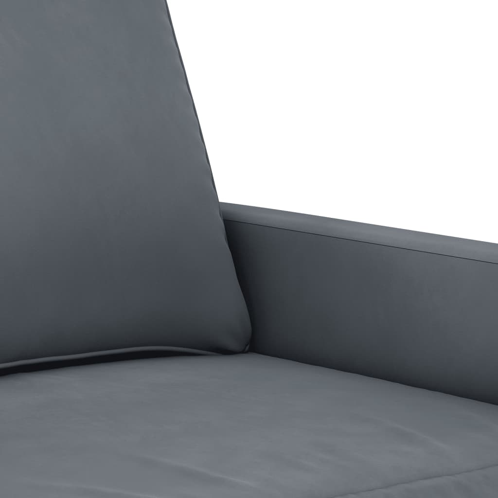 Divano a 2 Posti grigio scuro140 cm in Velluto - homemem39