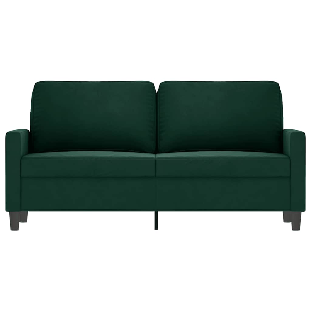 Divano a 2 Posti Verde Scuro 140 cm in Velluto | homemem39