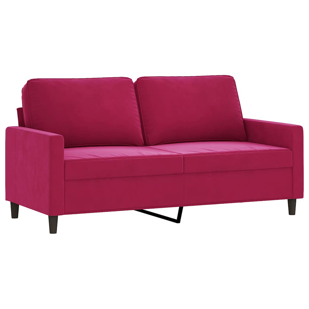 Divano a 2 Posti Rosso Vino 140 cm