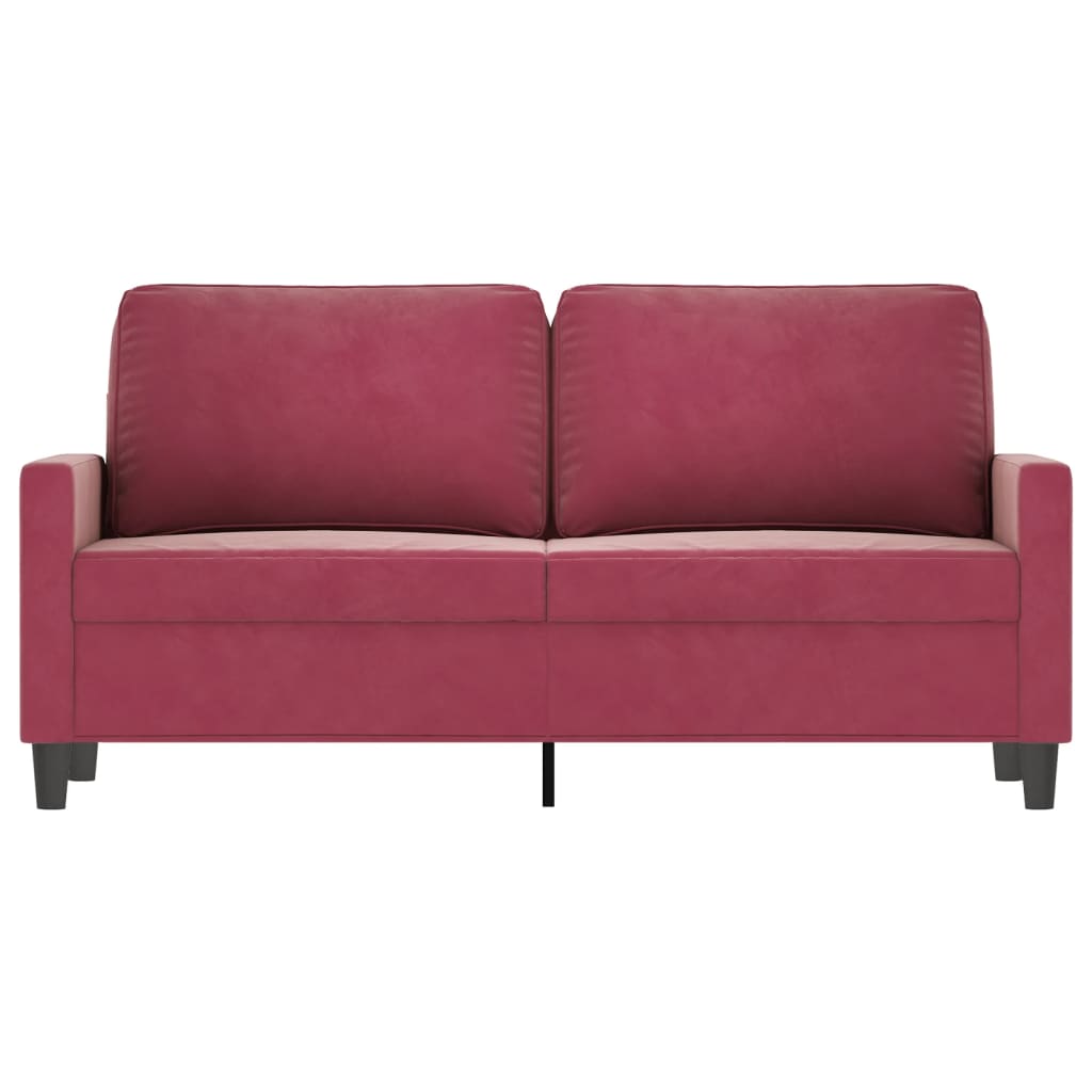 Divano a 2 Posti Rosso Vino 140 cm in Velluto - homemem39