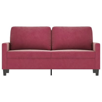Divano a 2 Posti Rosso Vino 140 cm in Velluto - homemem39