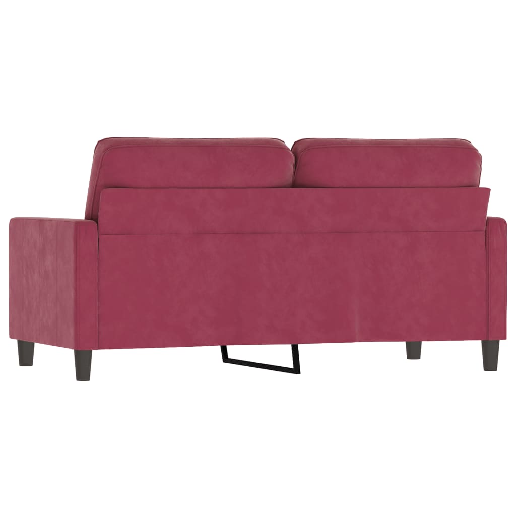 Divano a 2 Posti Rosso Vino 140 cm in Velluto - homemem39
