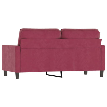 Divano a 2 Posti Rosso Vino 140 cm in Velluto - homemem39