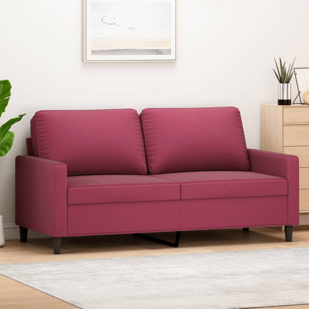 Divano a 2 Posti Rosso Vino 140 cm in Velluto - homemem39