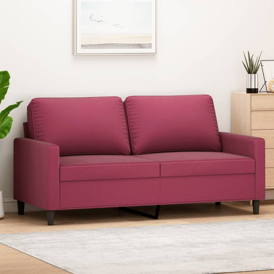 Divano a 2 Posti Rosso Vino 140 cm in Velluto - homemem39