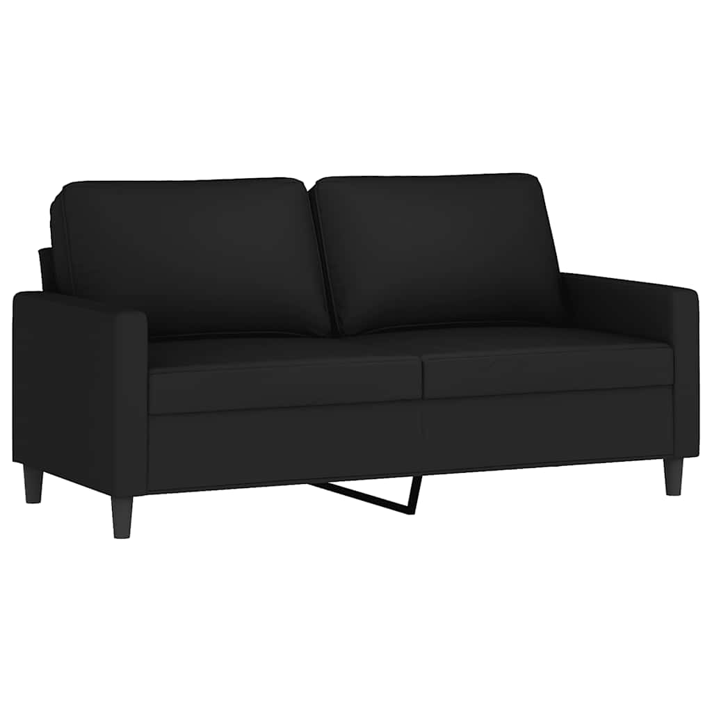 Divano a 2 Posti Nero 140 cm in Velluto | homemem39