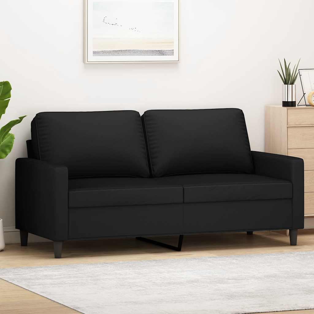 Divano a 2 Posti Nero 140 cm in Velluto | homemem39