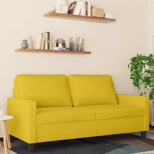 Divano a 2 Posti giallo 140 cm in Velluto | homemem39