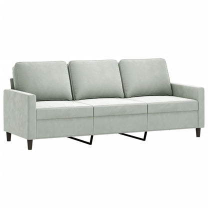 Divano a 3 Posti Grigio Chiaro 180 cm in Velluto - homemem39
