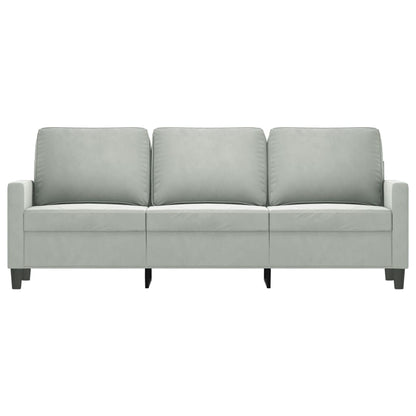 Divano a 3 Posti Grigio Chiaro 180 cm in Velluto - homemem39