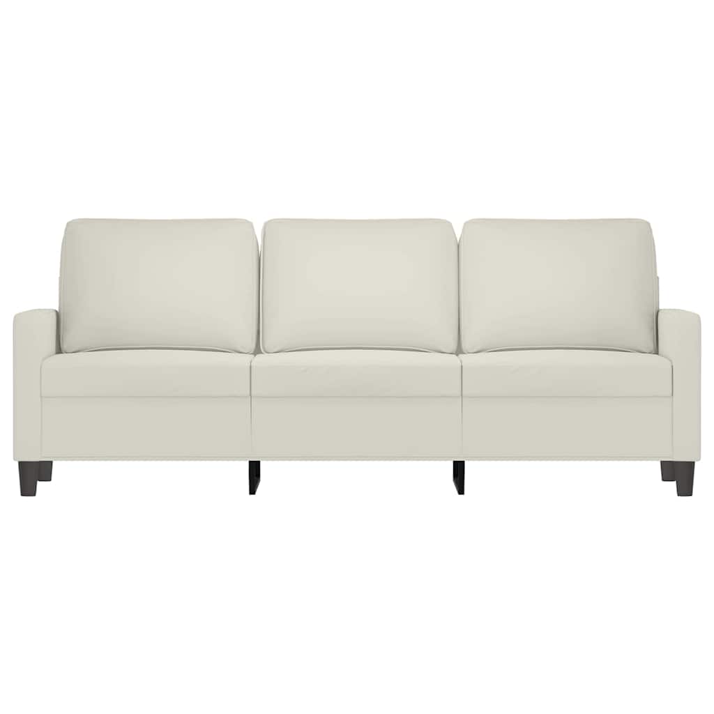 Divano a 3 Posti Crema 180 cm in Velluto | homemem39