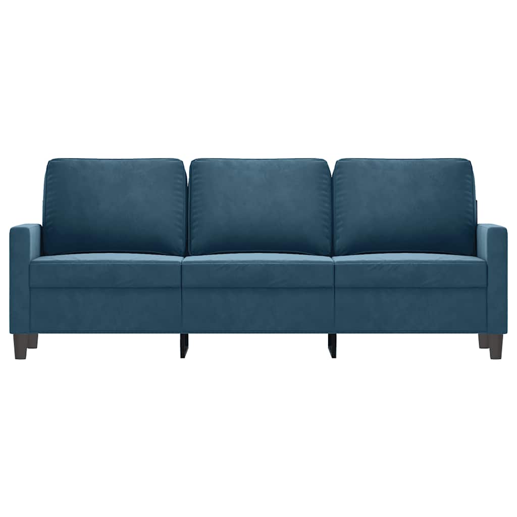 Divano a 3 Posti Blu 180 cm in Velluto