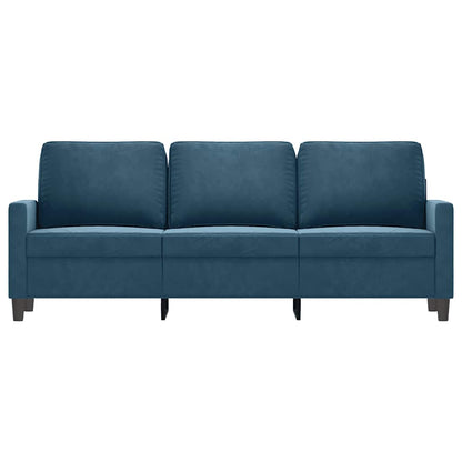 Divano a 3 Posti Blu 180 cm in Velluto