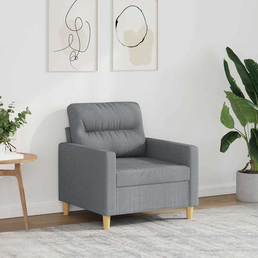 Light Gray Armchair 60 cm in Fabric