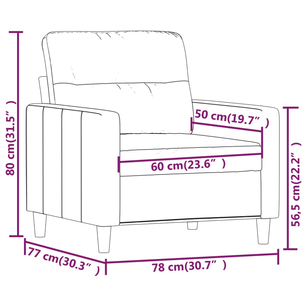 Poltrona Nera 60 cm in Tessuto - homemem39