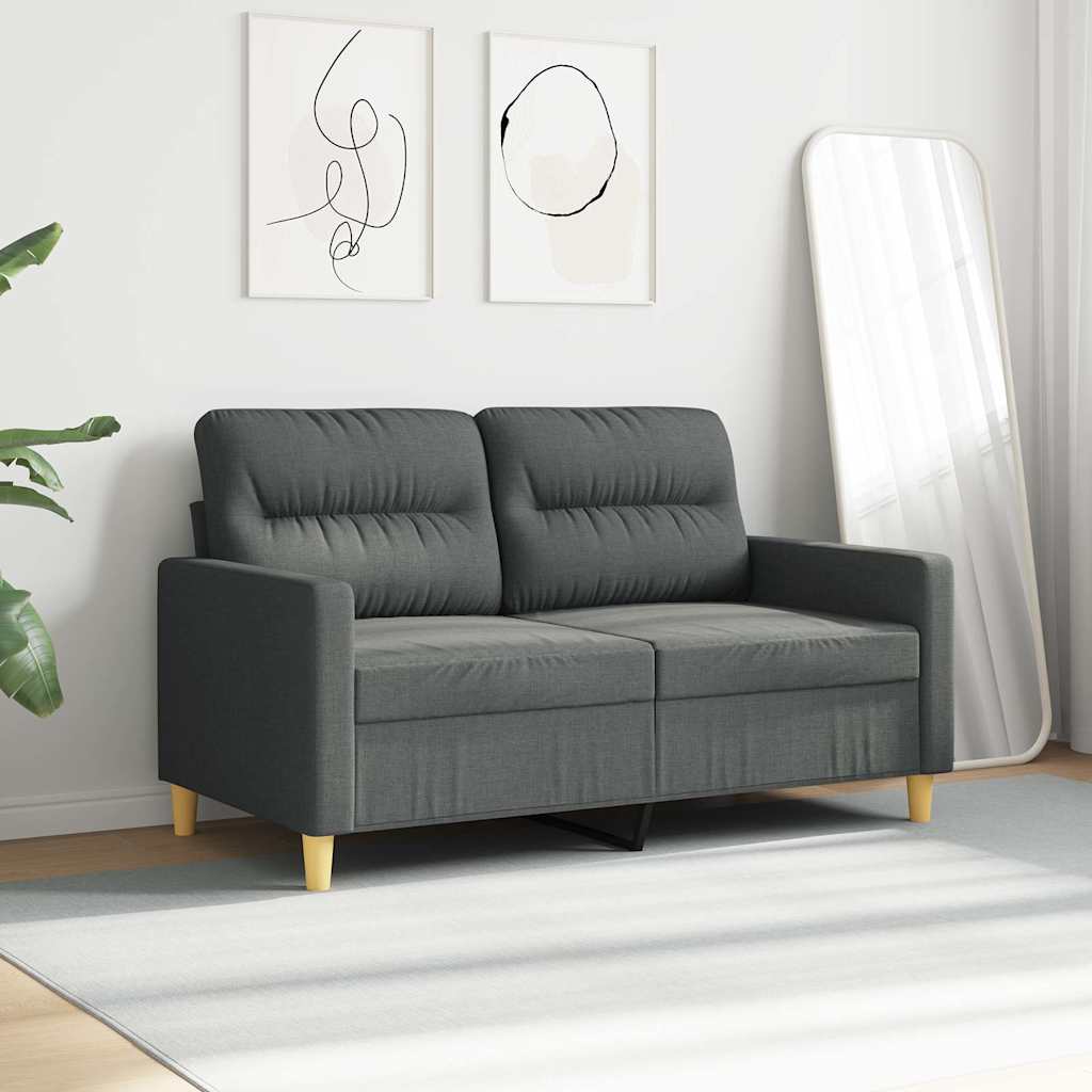 Divano a 2 Posti Grigio Scuro 120 cm in Tessuto | homemem39