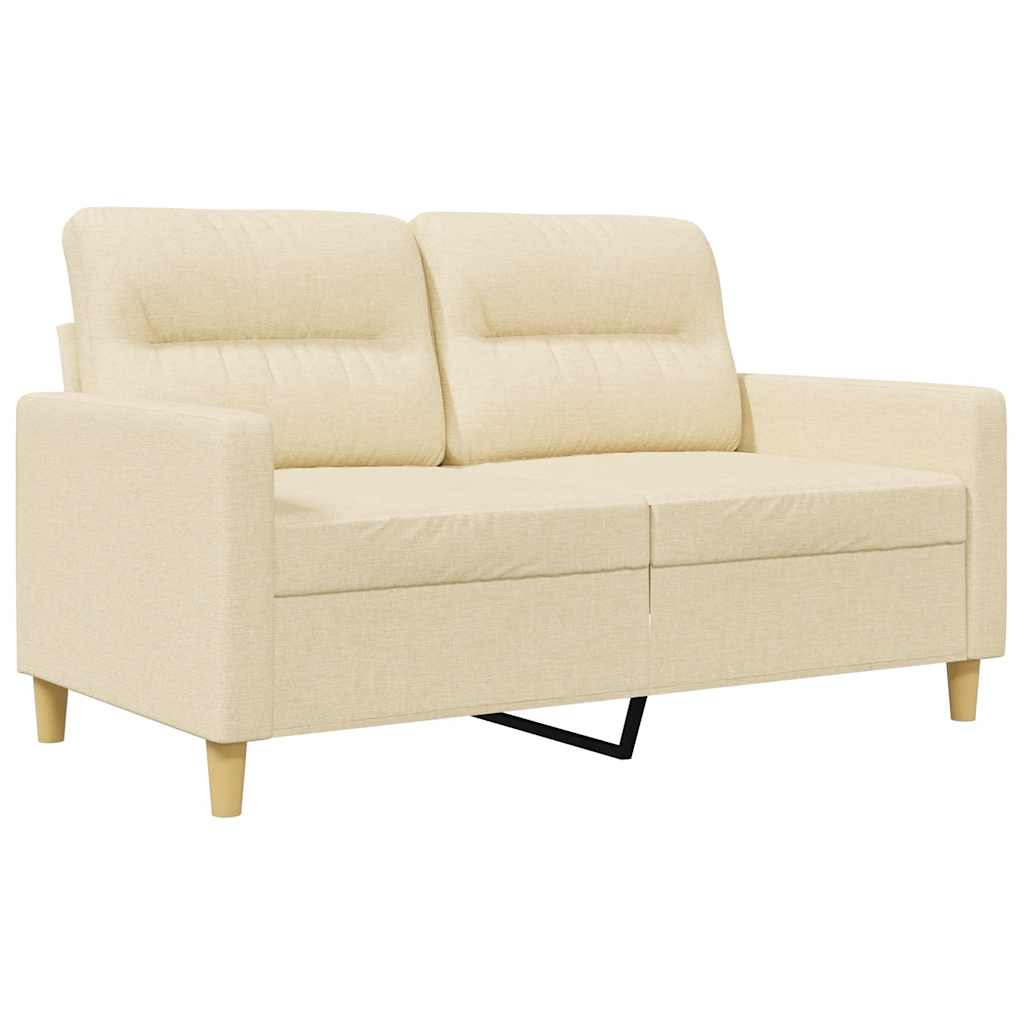 Divano a 2 Posti Crema 120 cm in Tessuto | homemem39
