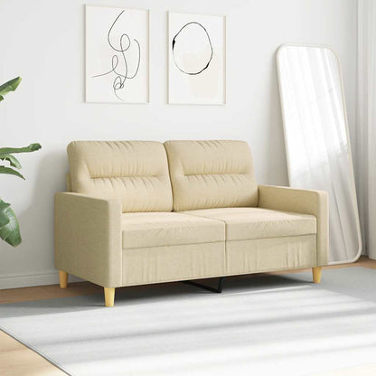 Divano a 2 Posti Crema 120 cm in Tessuto | homemem39