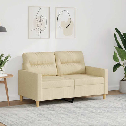 Divano a 2 Posti Crema 120 cm in Tessuto | homemem39