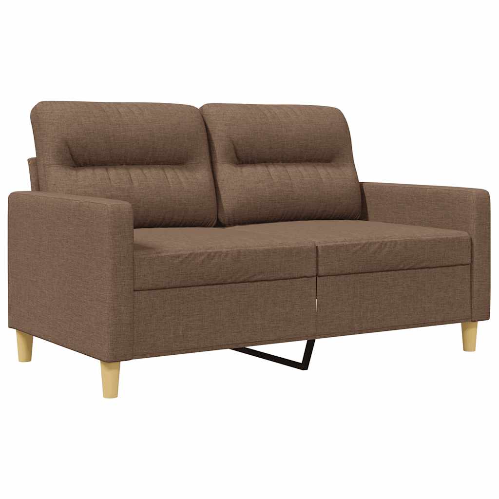 Divano a 2 Posti Marrone 120 cm in Tessuto | homemem39