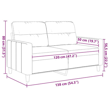 Divano a 2 Posti Marrone 120 cm in Tessuto | homemem39