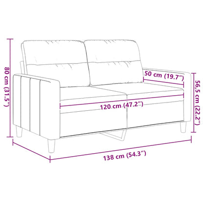 Divano a 2 Posti Nero 120 cm in Tessuto | homemem39