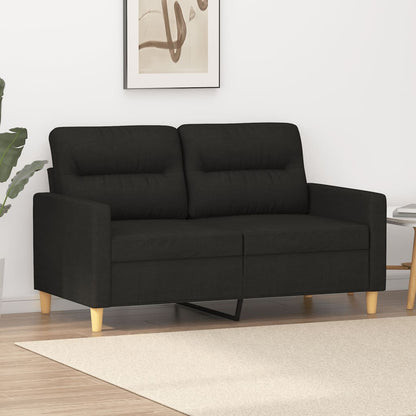 Divano a 2 Posti Nero 120 cm in Tessuto - homemem39
