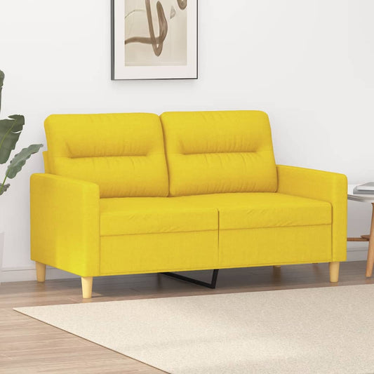 Divano a 2 Posti Giallo Chiaro 120 cm in Tessuto - homemem39