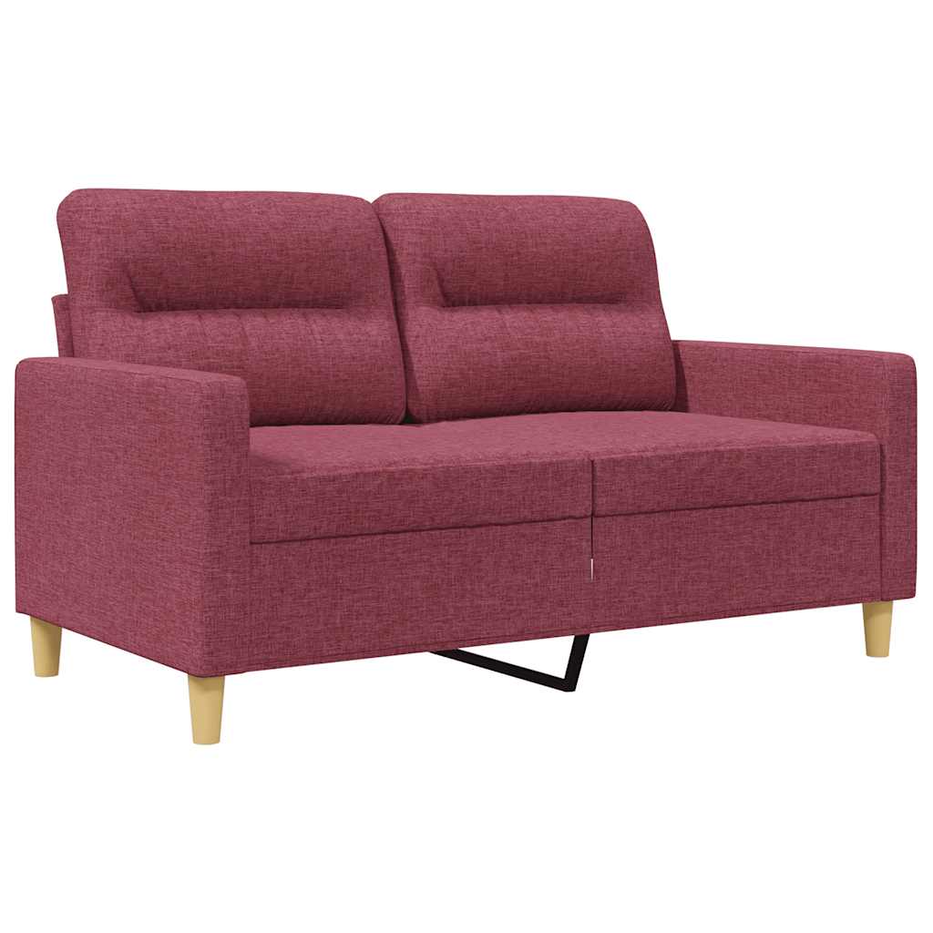 Divano a 2 Posti Rosso Vino 120 cm in Tessuto | homemem39