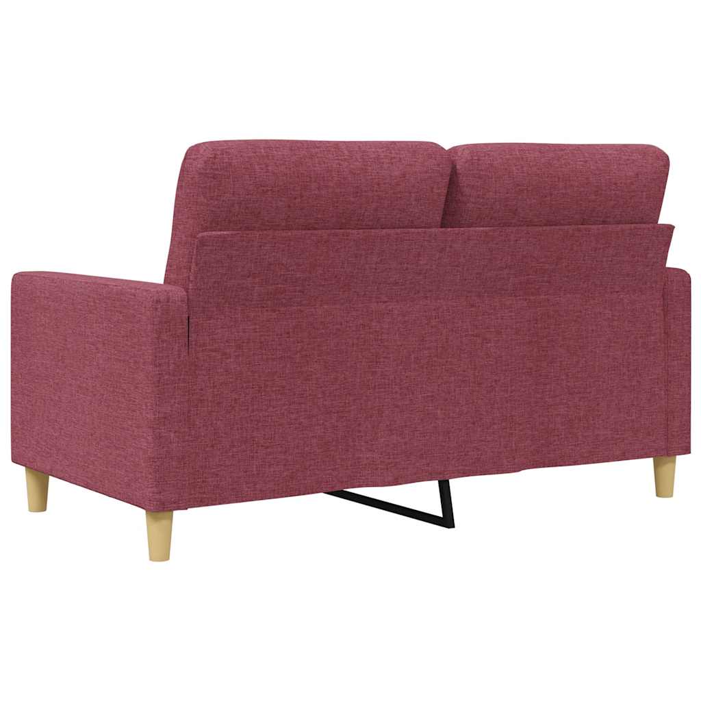Divano a 2 Posti Rosso Vino 120 cm in Tessuto | homemem39