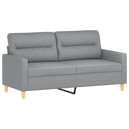 Divano a 2 Posti Grigio Chiaro 140 cm in Tessuto - homemem39
