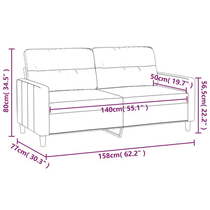 Divano a 2 Posti Grigio Chiaro 140 cm in Tessuto - homemem39