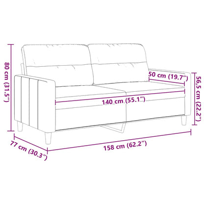 Divano a 2 Posti Grigio Chiaro 140 cm in Tessuto | homemem39
