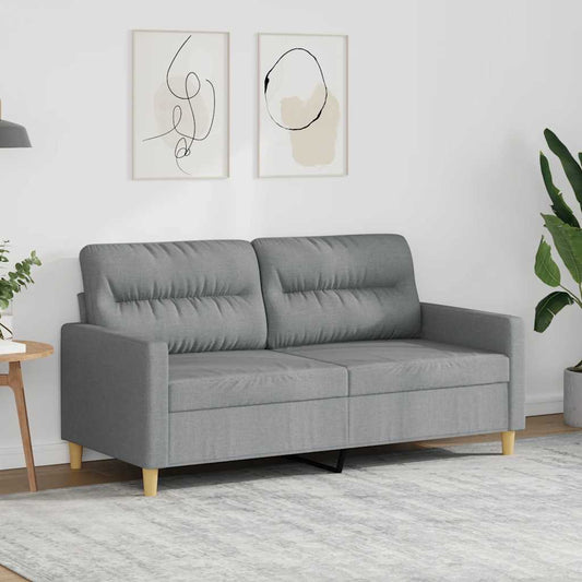 2 Seater Sofa Light Gray 140 cm in Fabric