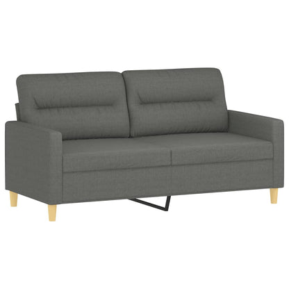 Divano a 2 Posti Grigio Scuro 140 cm in Tessuto - homemem39