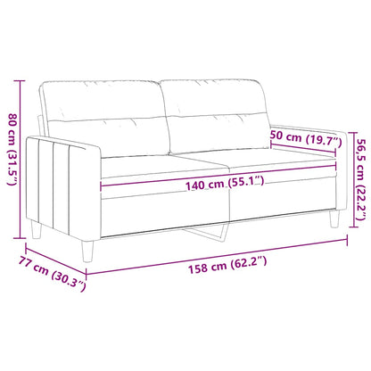 Divano a 2 Posti Grigio Scuro 140 cm in Tessuto | homemem39