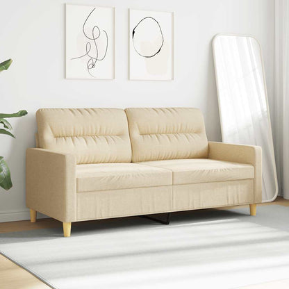 Divano a 2 Posti Crema 140 cm in Tessuto | homemem39