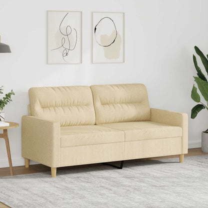 Divano a 2 Posti Crema 140 cm in Tessuto | homemem39