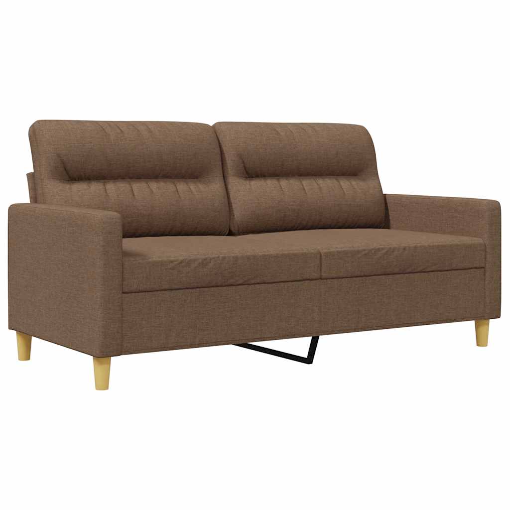 Divano a 2 Posti Marrone 140 cm in Tessuto | homemem39