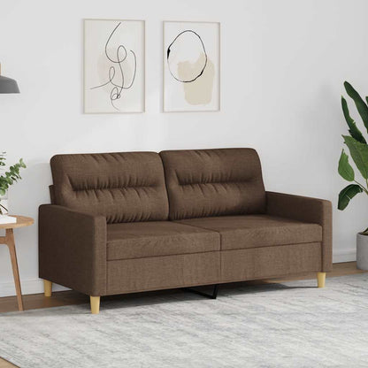 Divano a 2 Posti Marrone 140 cm in Tessuto | homemem39