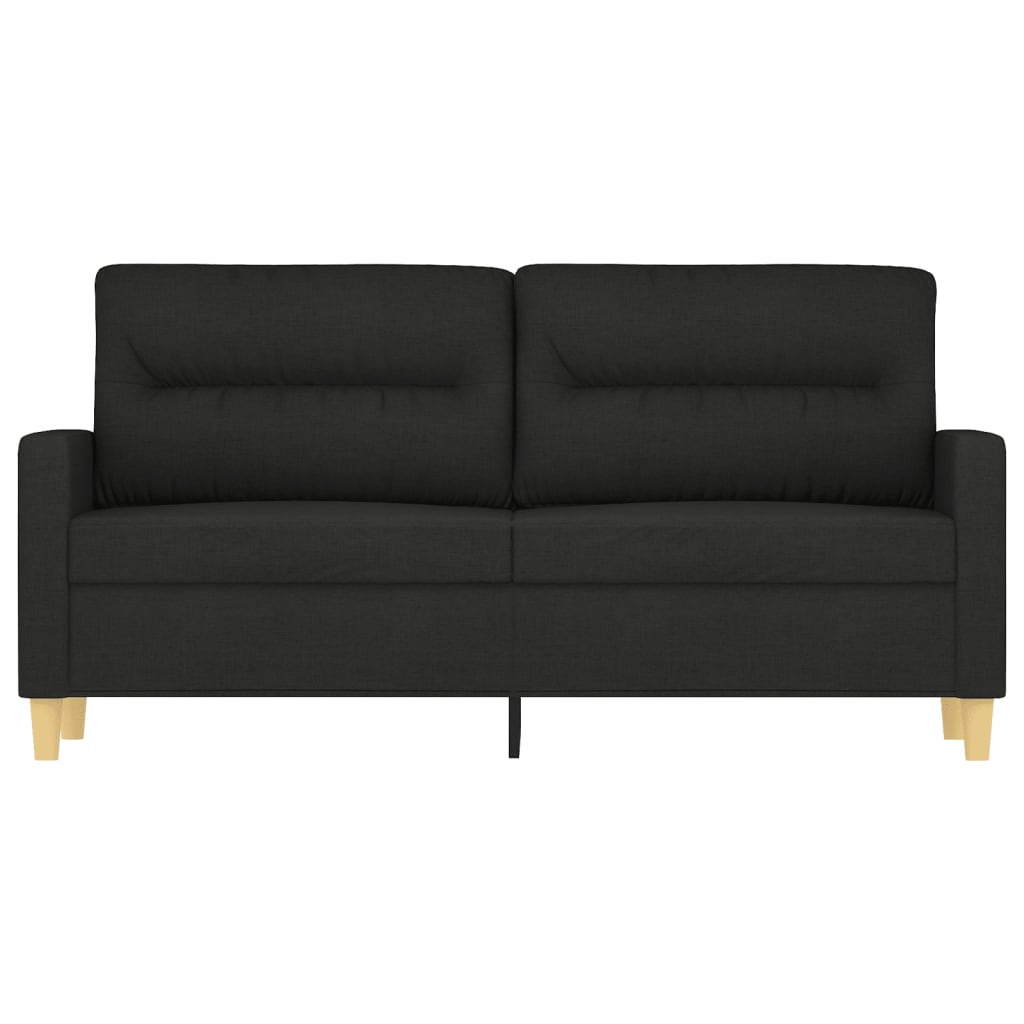 Divano a 2 Posti Nero 120 cm in Tessuto - homemem39